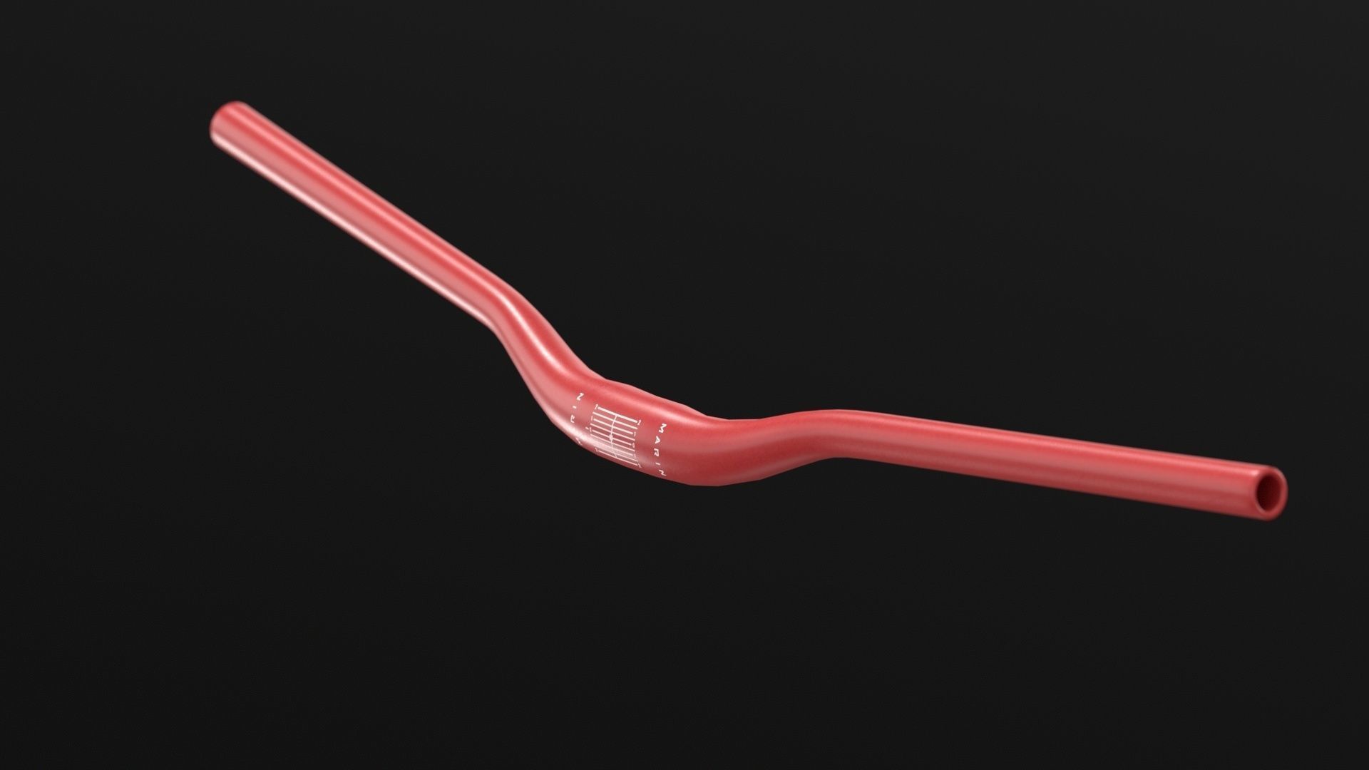 Marin MTB Handlebars black red Low-poly 3D model_9
