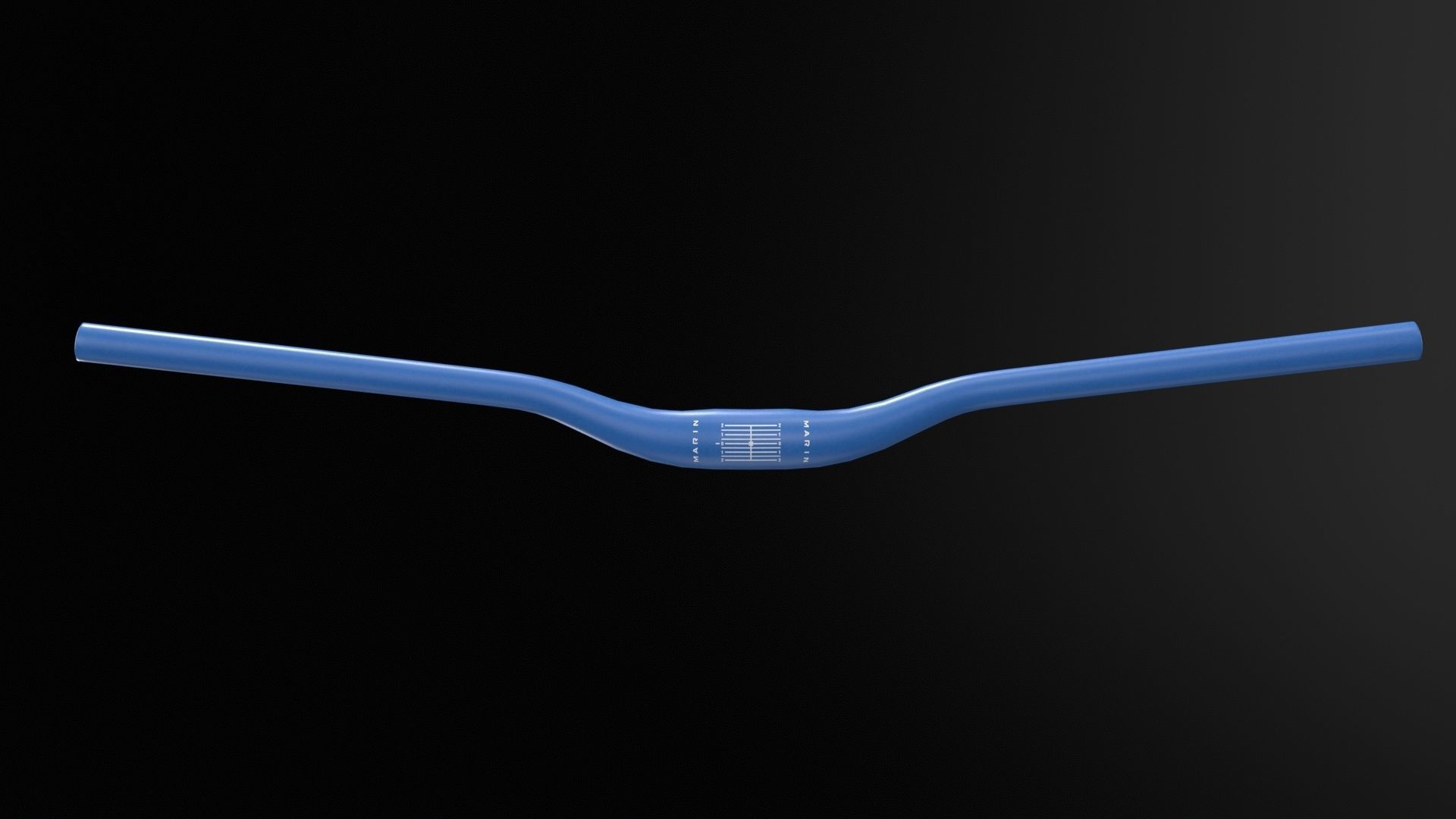 Marin MTB Handlebars blue orange Low-poly 3D model_4