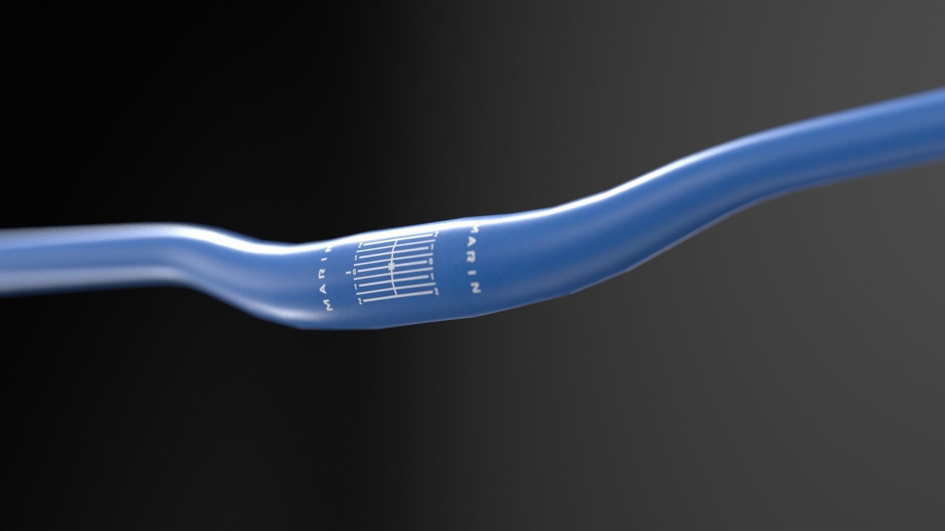 Marin MTB Handlebars blue orange Low-poly 3D model_6