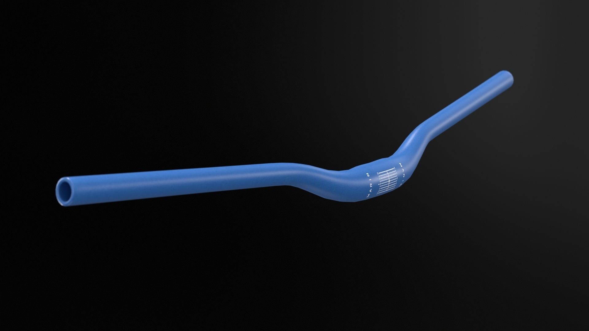 Marin MTB Handlebars blue orange Low-poly 3D model_1