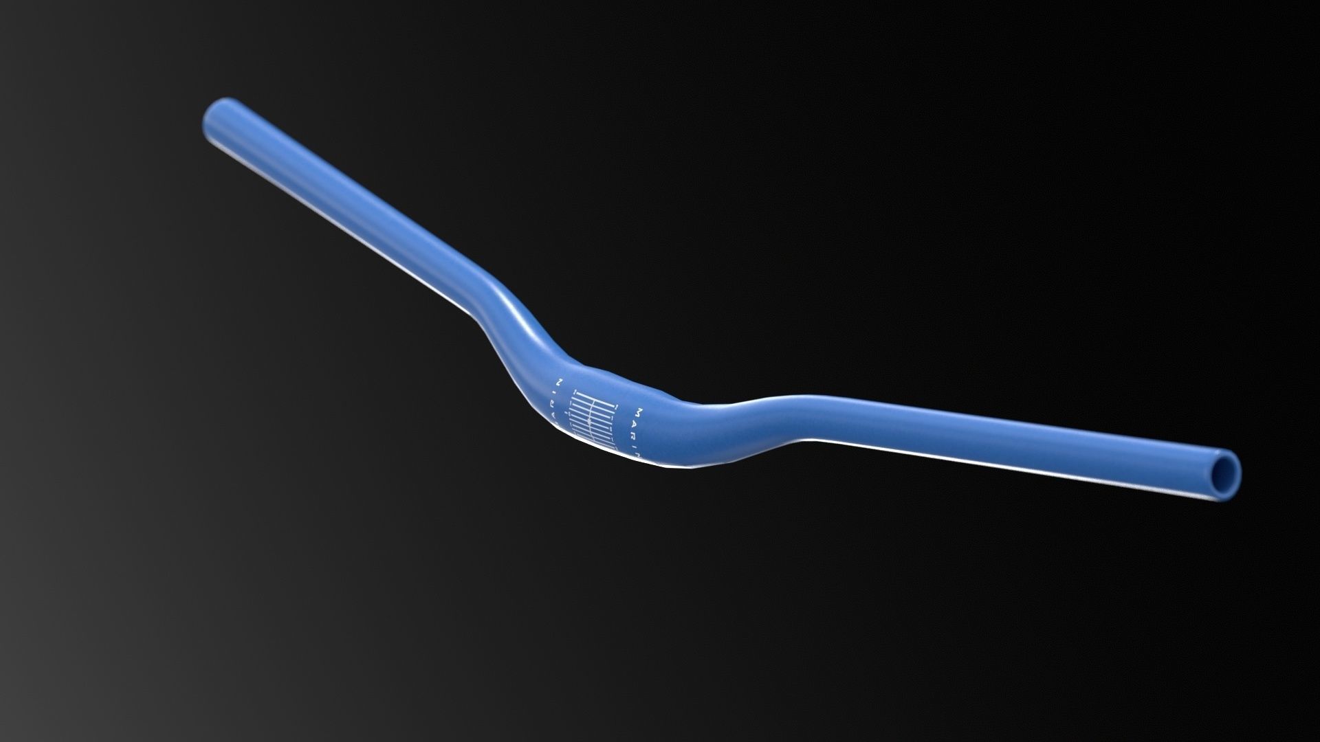 Marin MTB Handlebars blue orange Low-poly 3D model_10