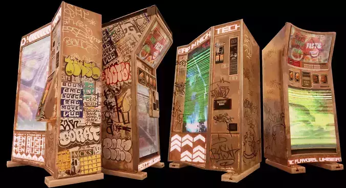 Cyberpunk Food Vending Machine 3D model