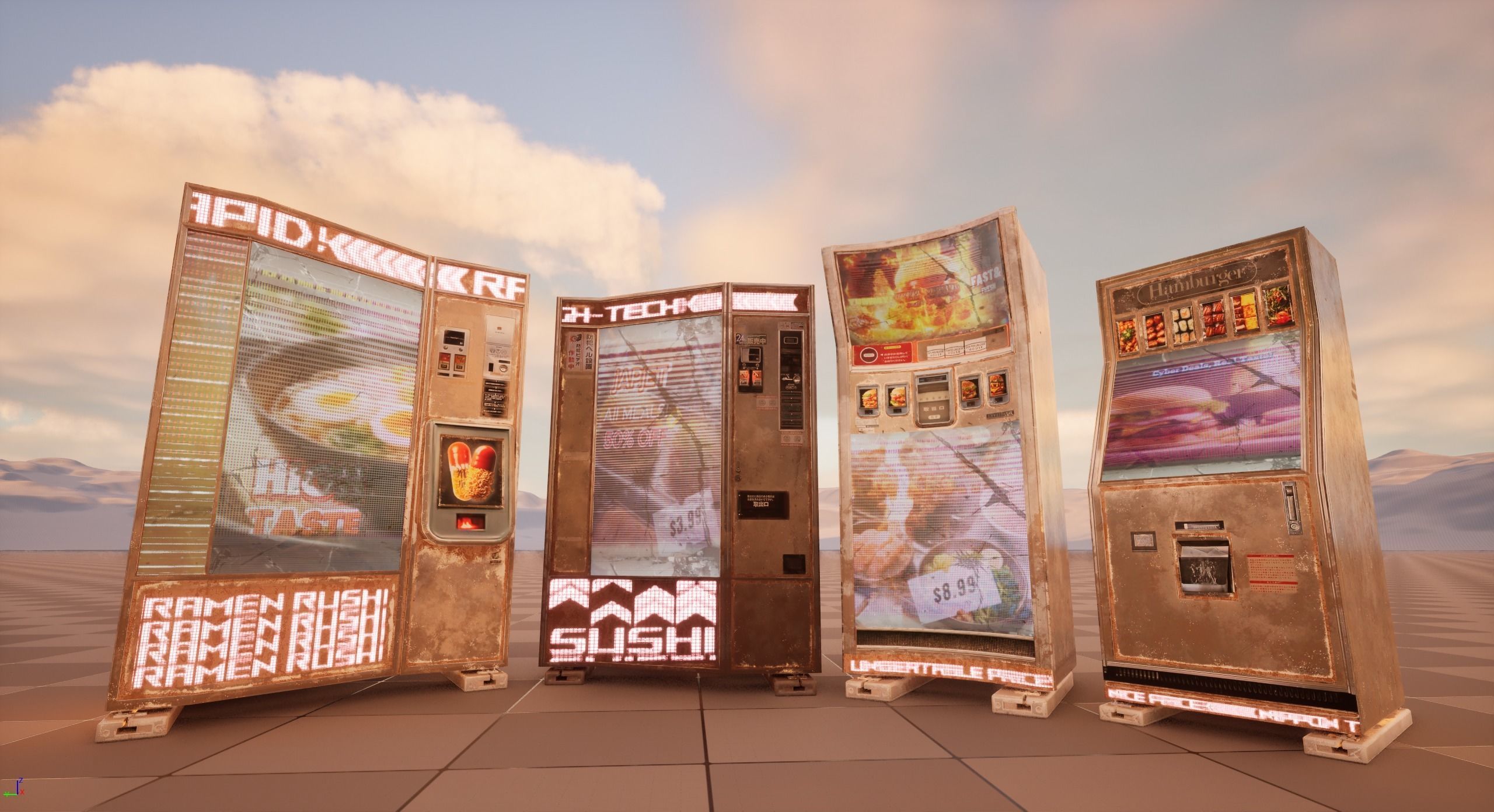 Cyberpunk Food Vending Machine 3D model_8
