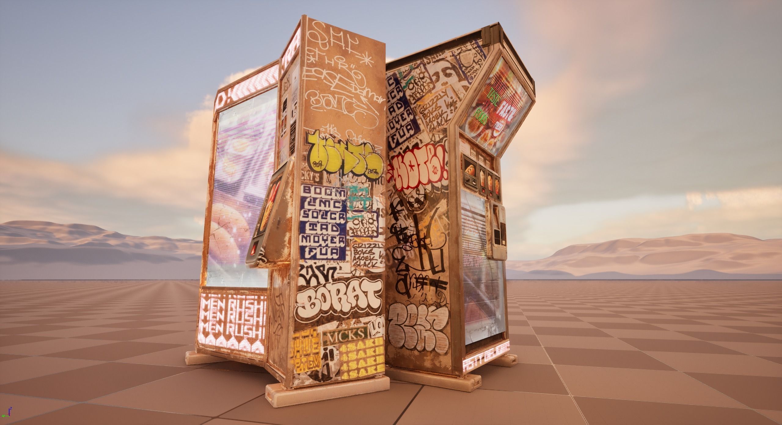 Cyberpunk Food Vending Machine 3D model_6