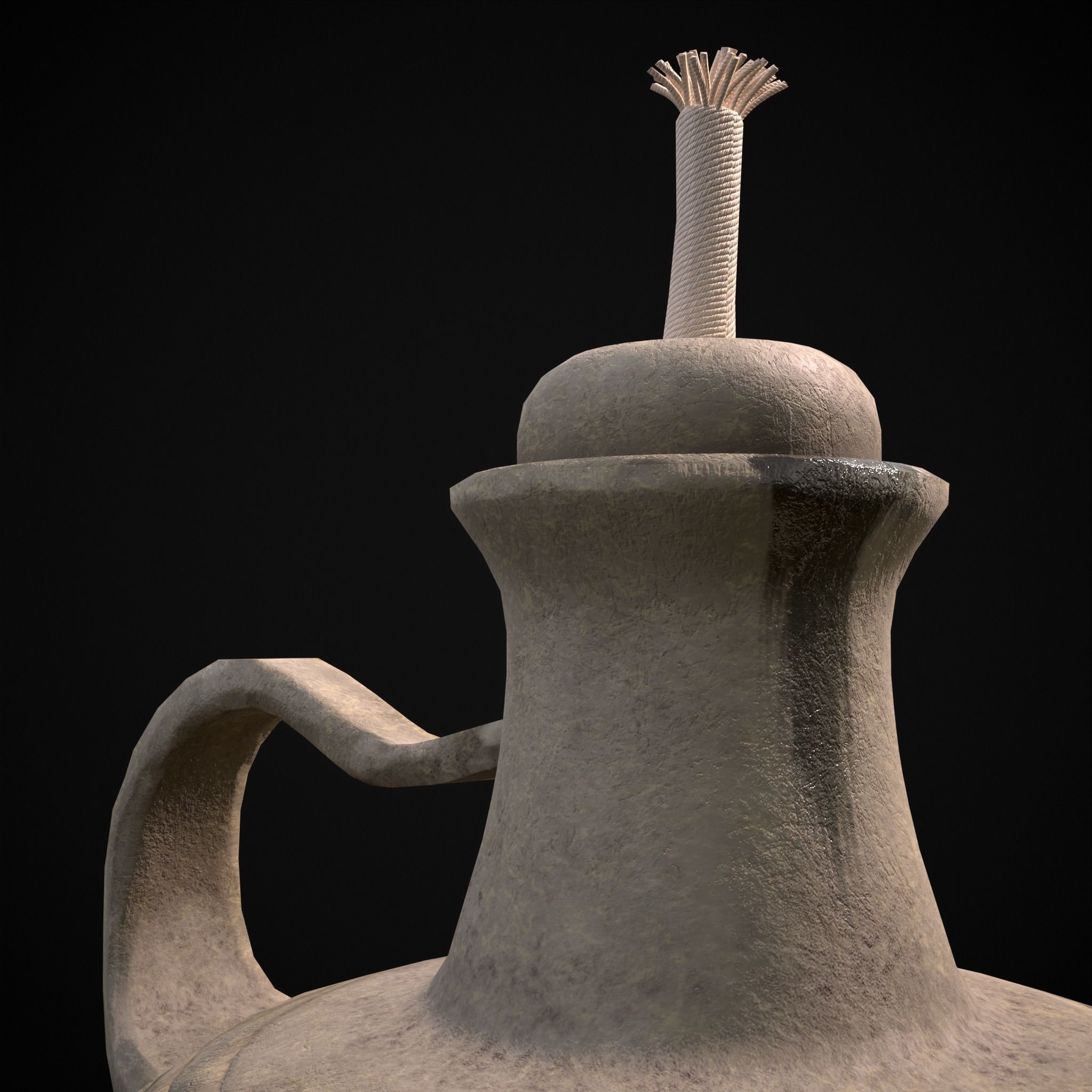 Old Oil Lamp Low-poly 3D model_18