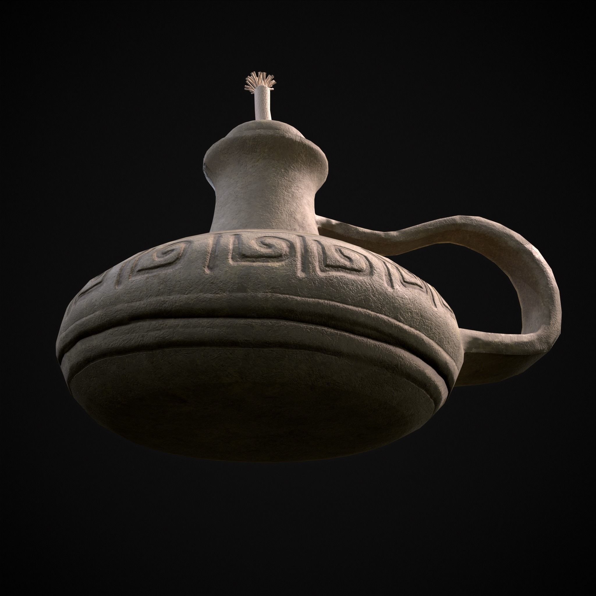 Old Oil Lamp Low-poly 3D model_20