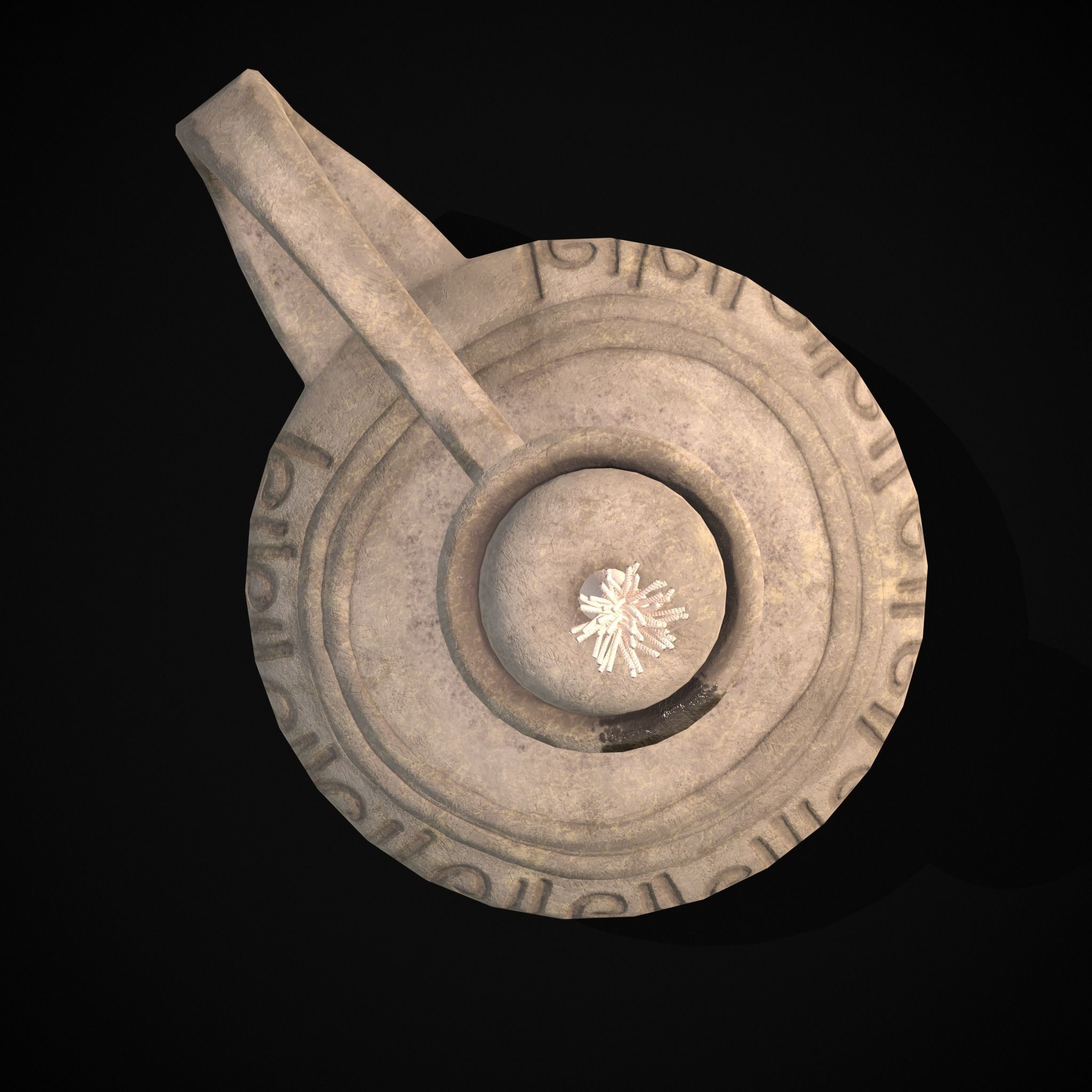 Old Oil Lamp Low-poly 3D model_5