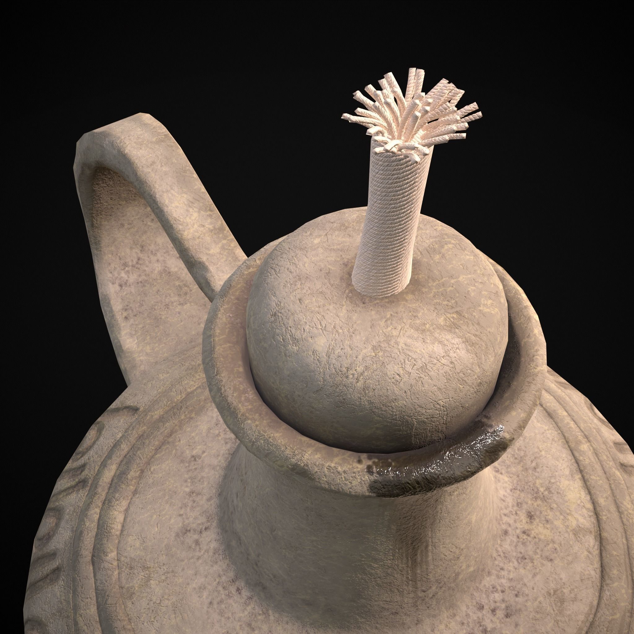 Old Oil Lamp Low-poly 3D model_19