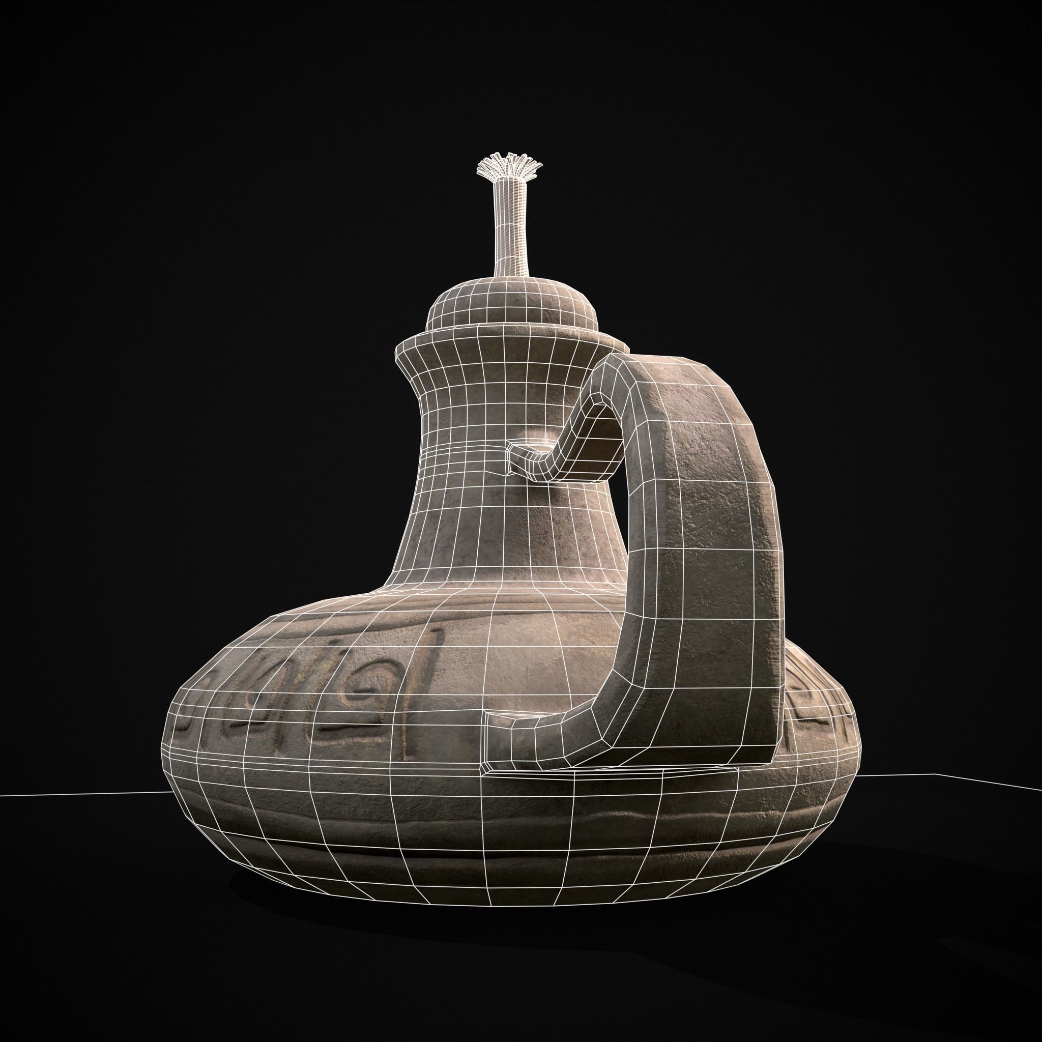 Old Oil Lamp Low-poly 3D model_12