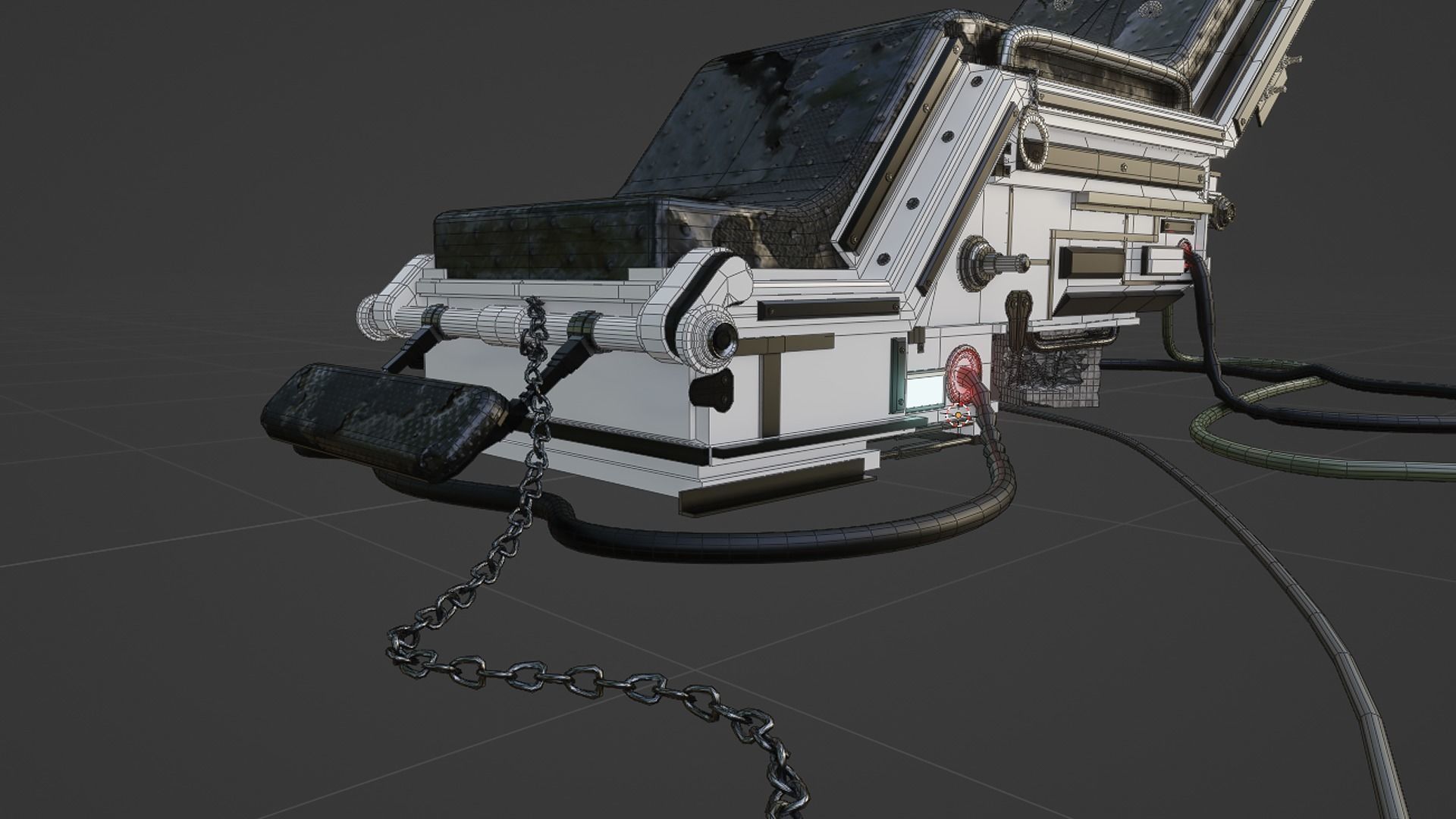 Sci-fi Laboratory Chair Low-poly 3D model_3