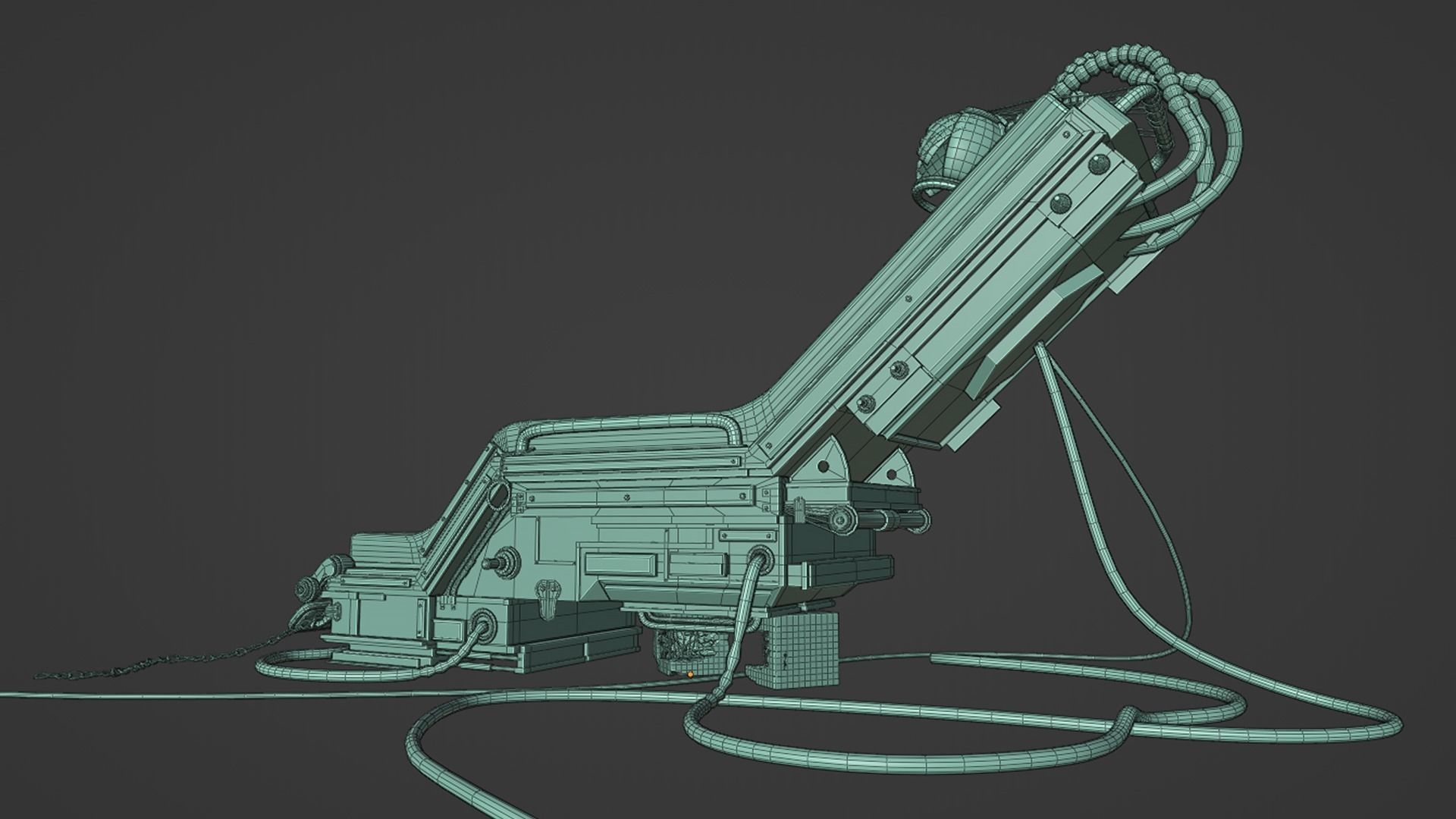 Sci-fi Laboratory Chair Low-poly 3D model_6