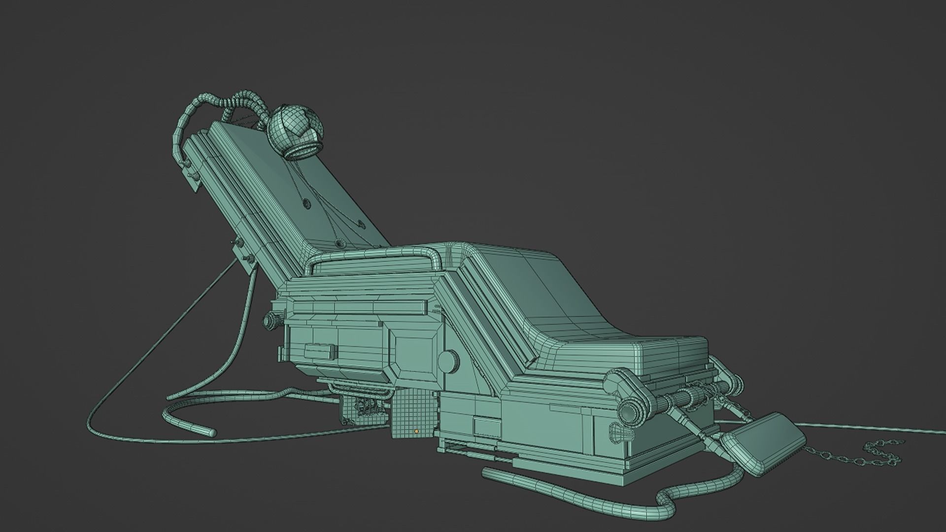 Sci-fi Laboratory Chair Low-poly 3D model_5