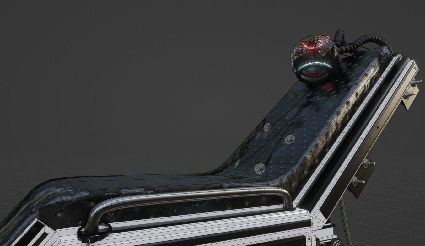 Sci-fi Laboratory Chair Low-poly 3D model_2