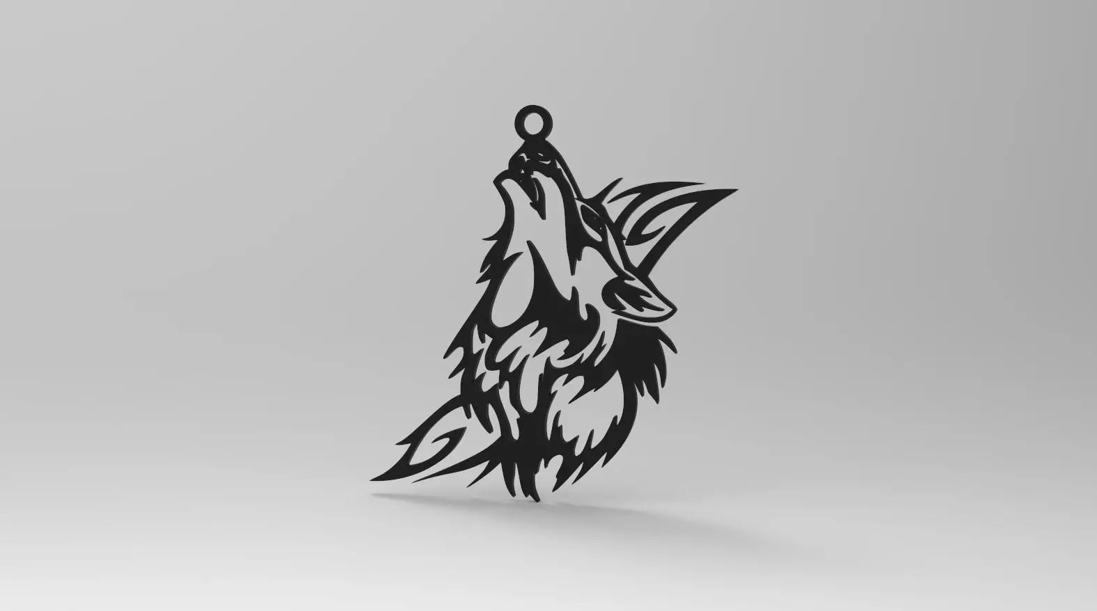 Wolf pendant 3D print model