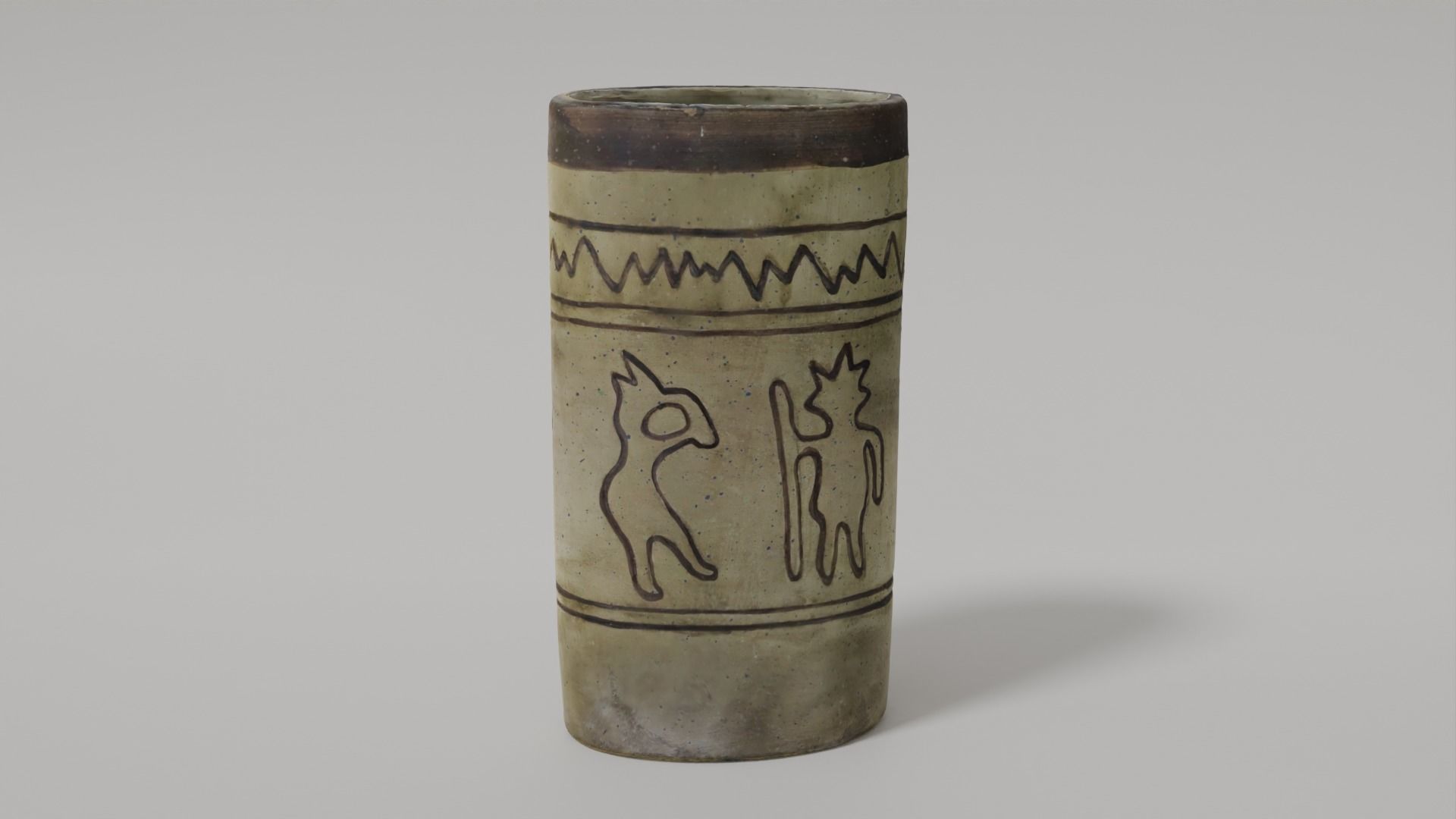 Antique Ceramic Vase Photogrammetry Scanned 3D Model  Low-poly 3D model_5