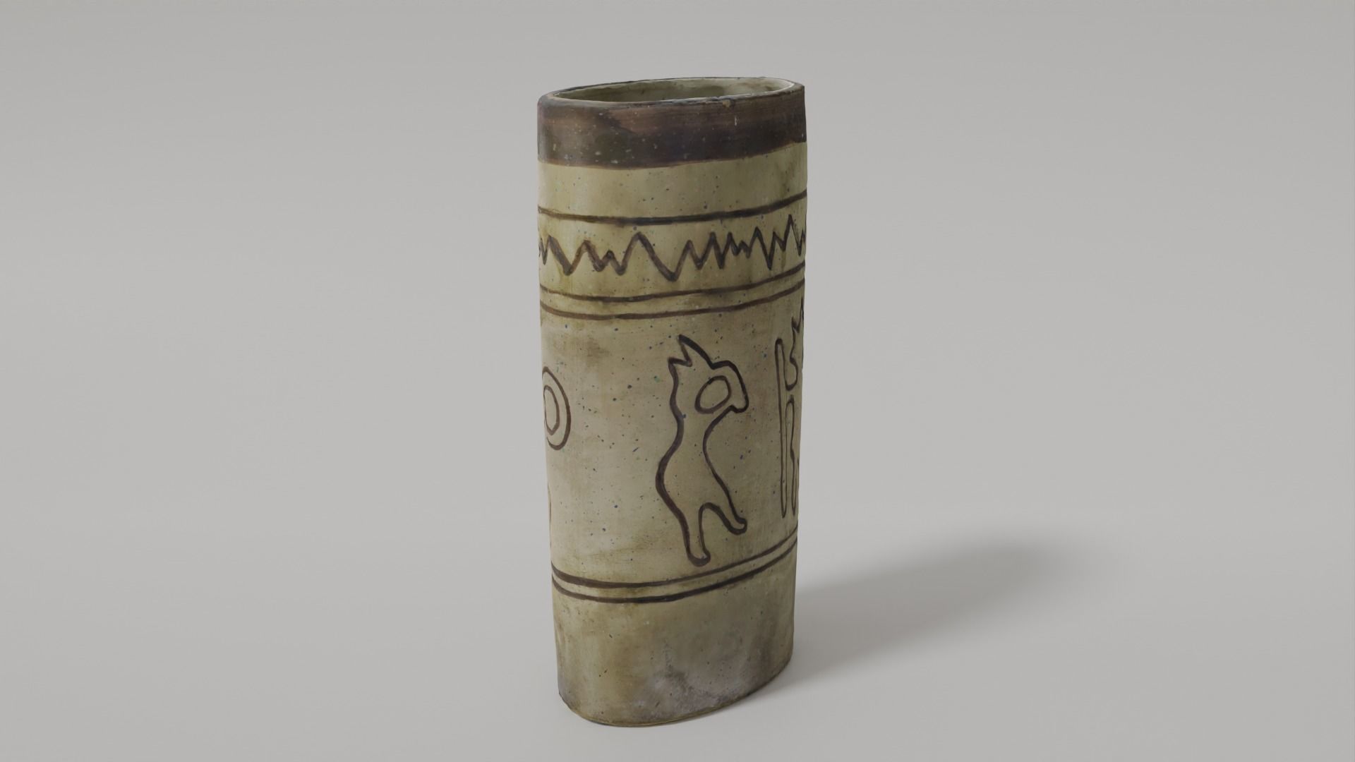 Antique Ceramic Vase Photogrammetry Scanned 3D Model  Low-poly 3D model_8