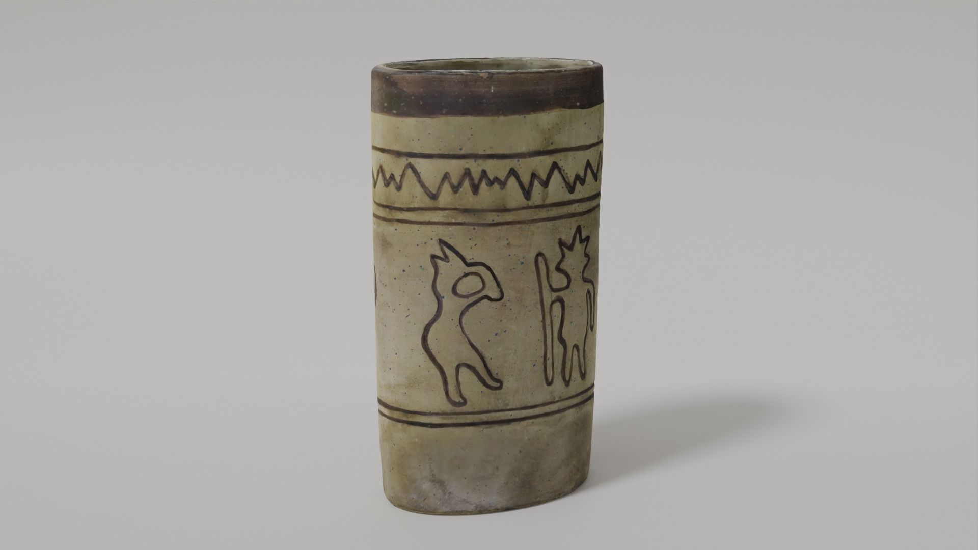 Antique Ceramic Vase Photogrammetry Scanned 3D Model  Low-poly 3D model_6