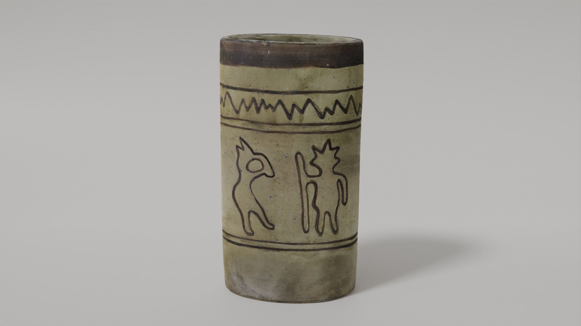 Antique Ceramic Vase Photogrammetry Scanned 3D Model  Low-poly 3D model_28