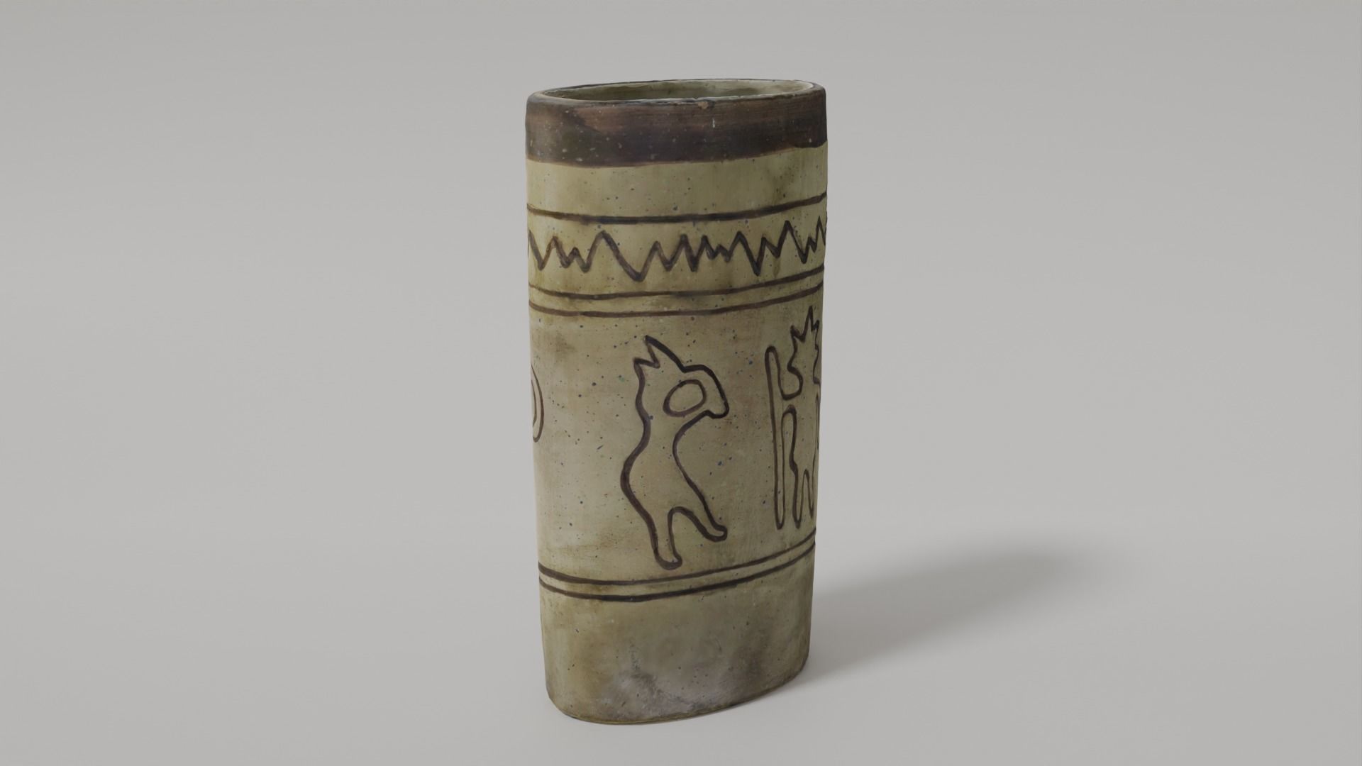 Antique Ceramic Vase Photogrammetry Scanned 3D Model  Low-poly 3D model_7