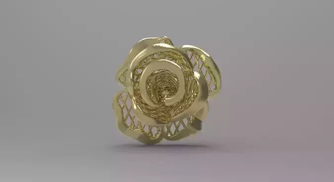 2 TWO ROSE Ring 3d model 