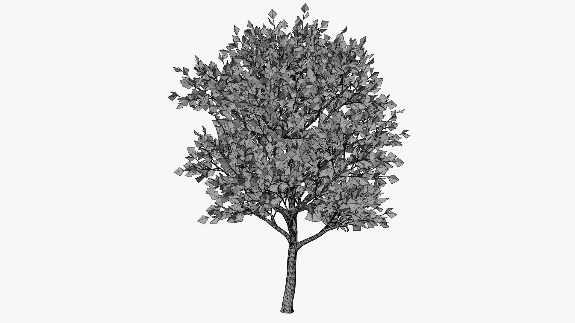 Stylized Cartoon Maple Tree with Orange Leaves Low-poly 3D model_7