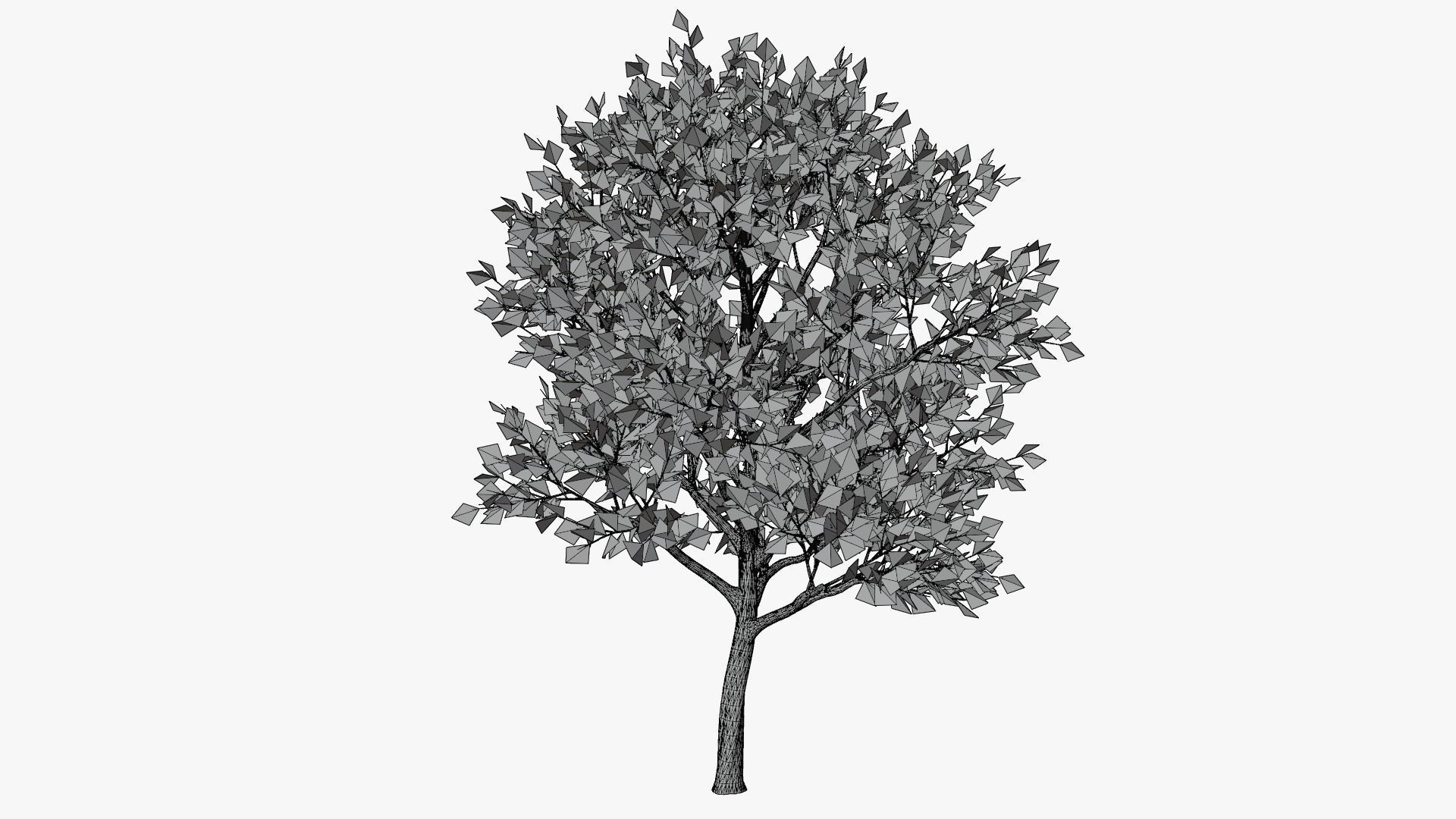 Stylized Cartoon Maple Tree with Orange Leaves Low-poly 3D model_6