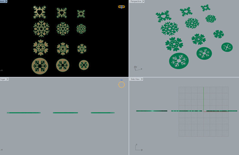 12 Pieces SnowFlake 3D print model 3D print model_7