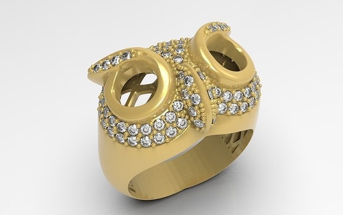 Exquisite Owl Ring 3D Model 3D print model