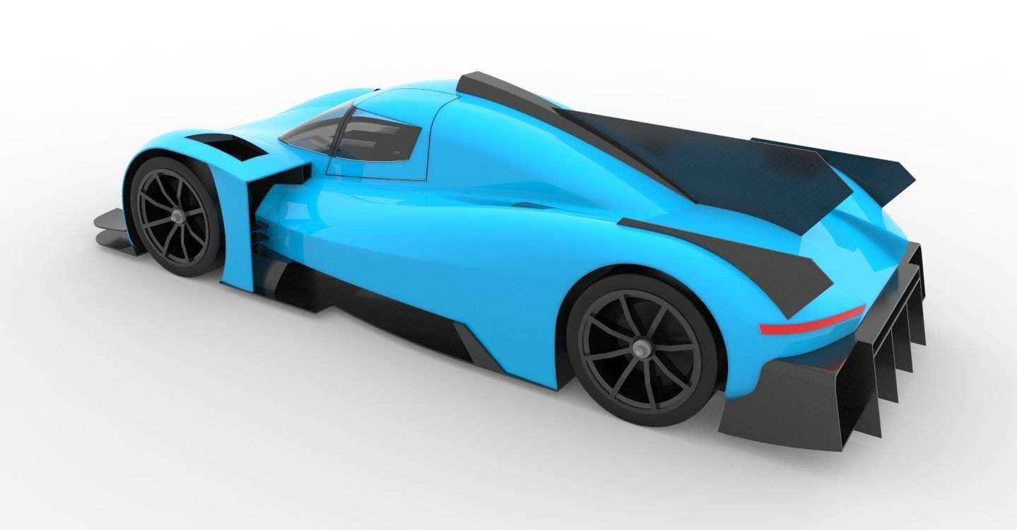 Endurance race car 3D model_2