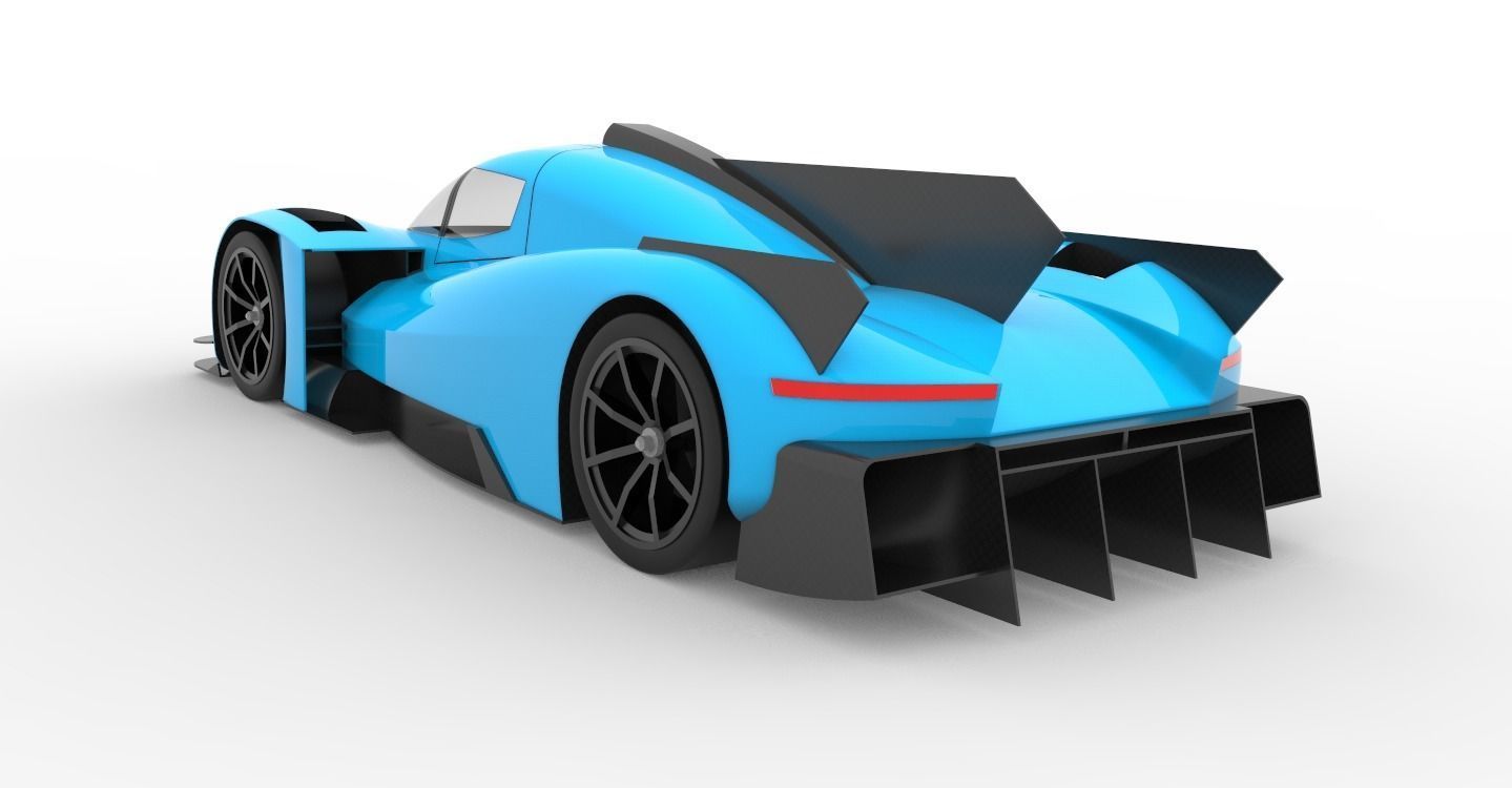 Endurance race car 3D model_3