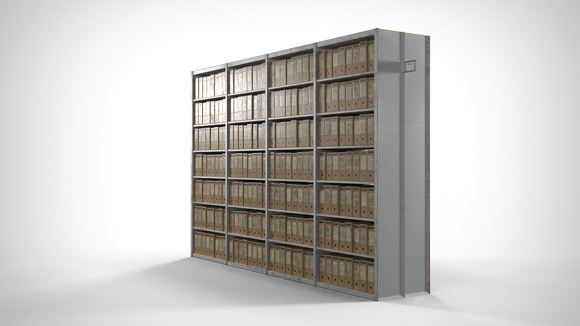 Archive Shelving PBR Low-poly 3D model_2