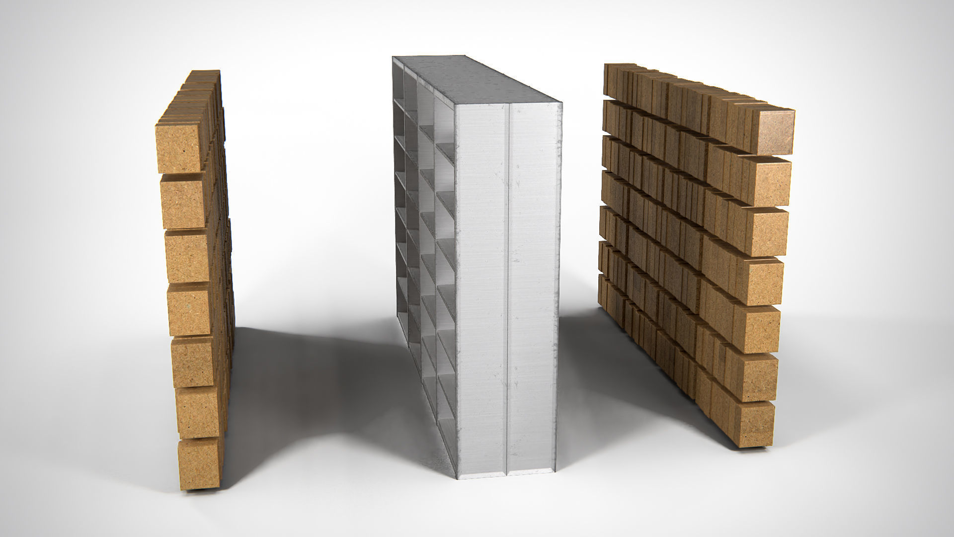 Archive Shelving PBR Low-poly 3D model_8