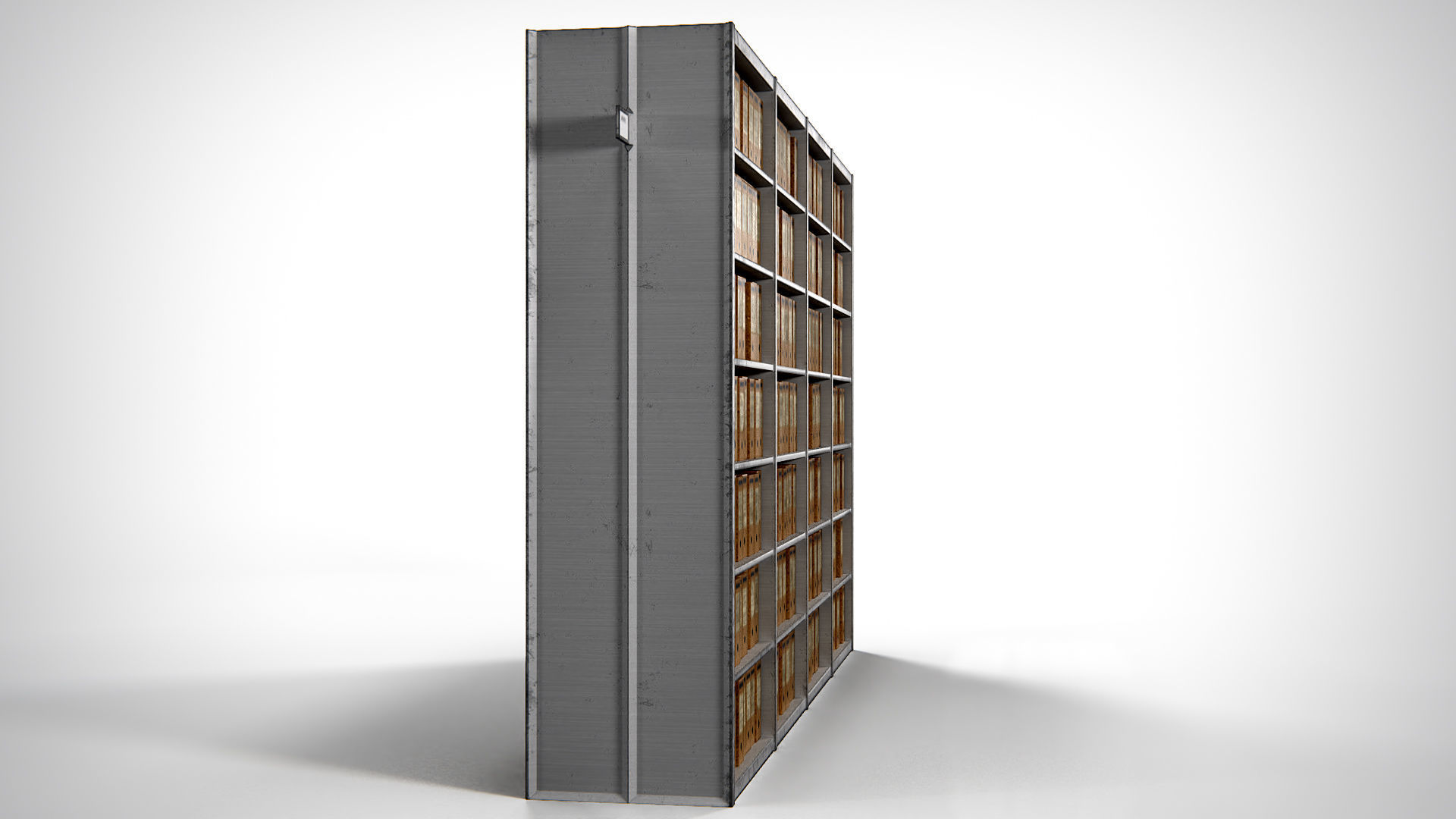 Archive Shelving PBR Low-poly 3D model_1