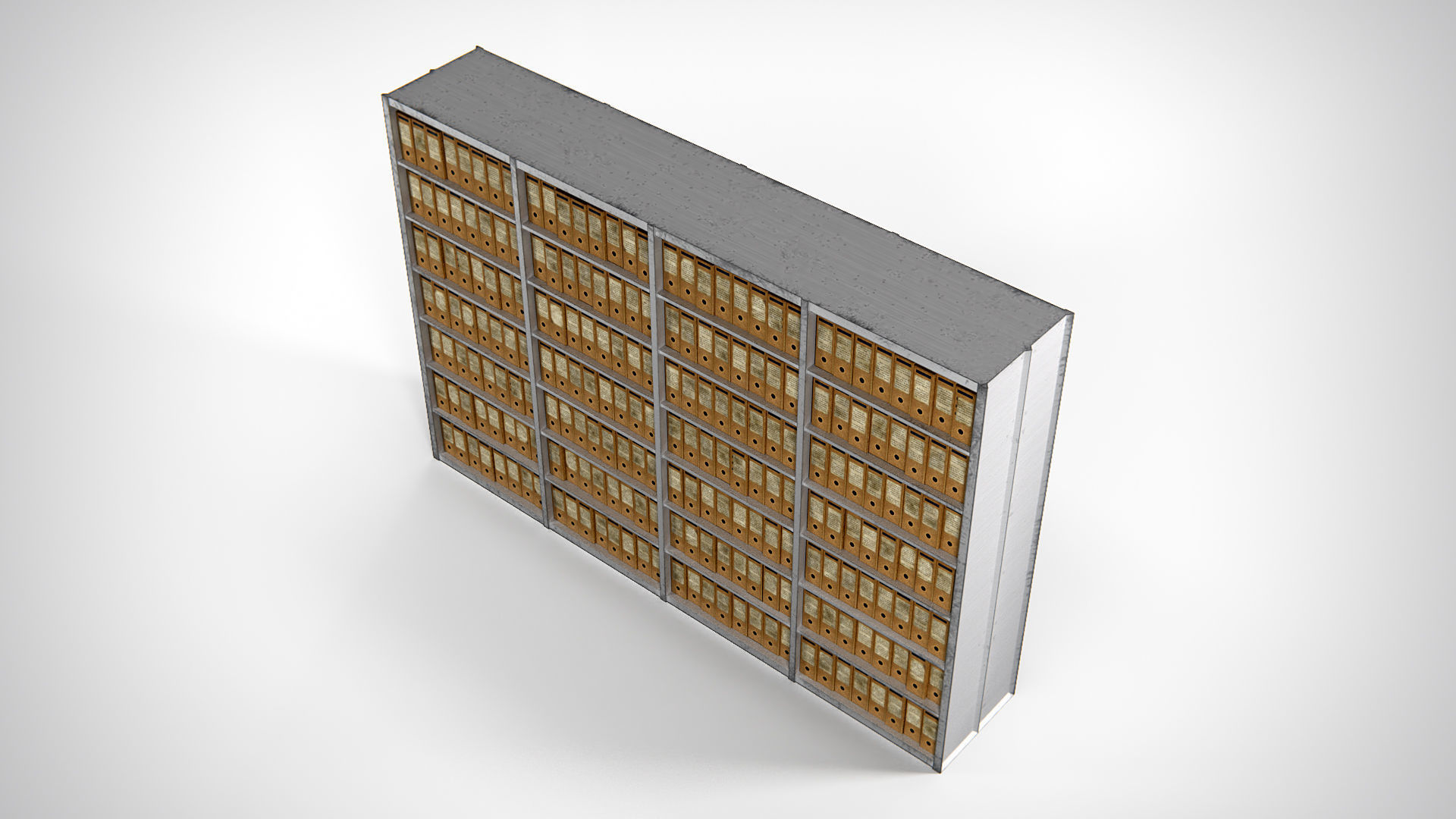 Archive Shelving PBR Low-poly 3D model_3