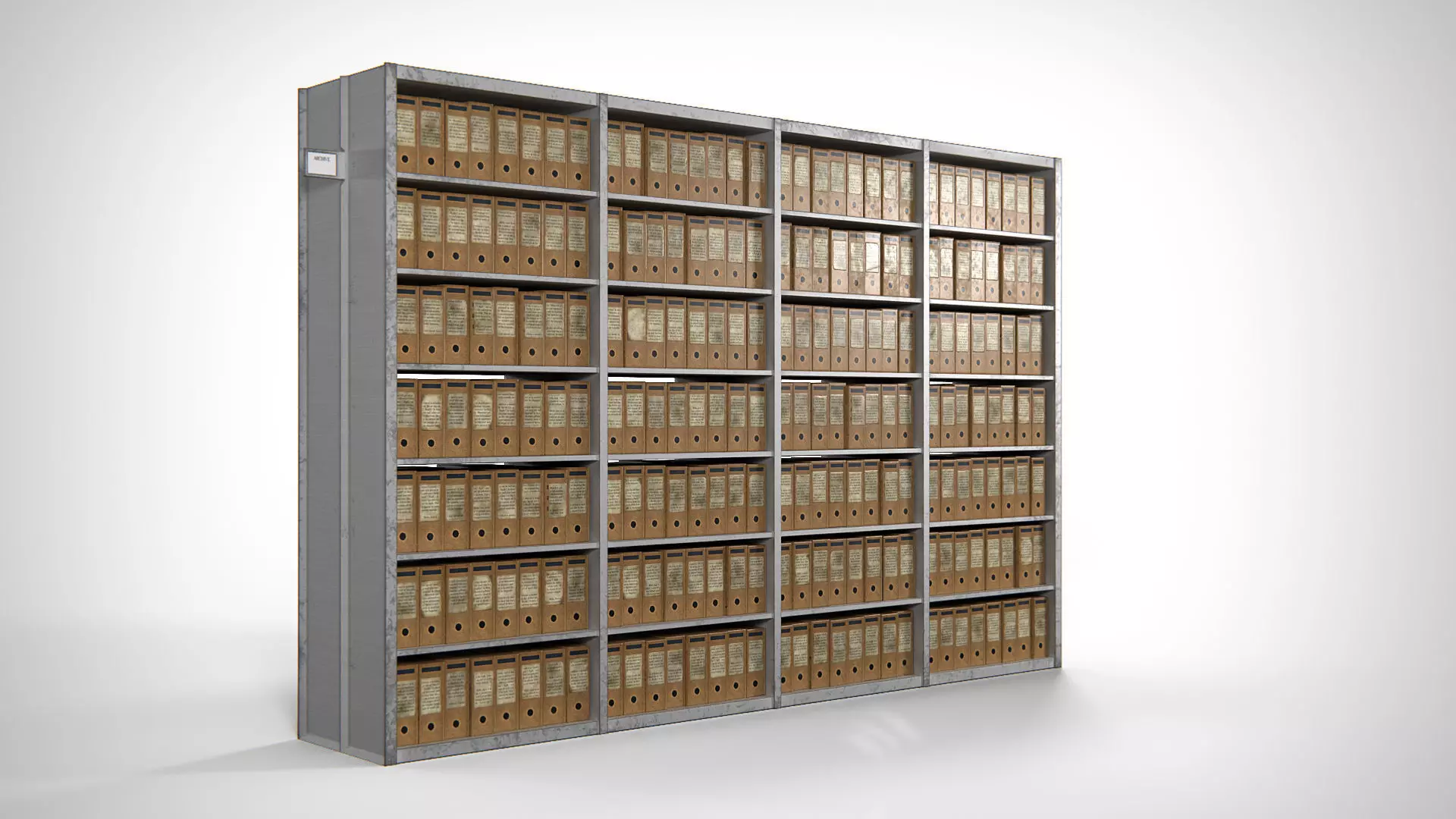 Archive Shelving PBR Low-poly 3D model_0