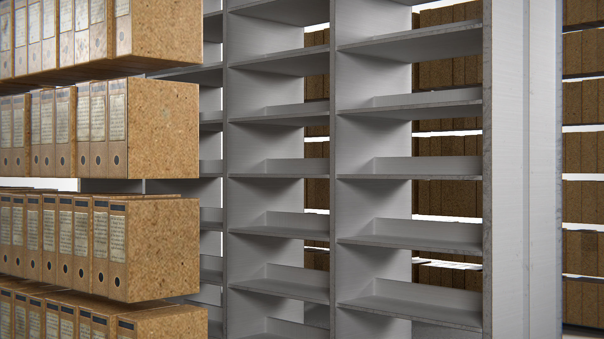 Archive Shelving PBR Low-poly 3D model_10