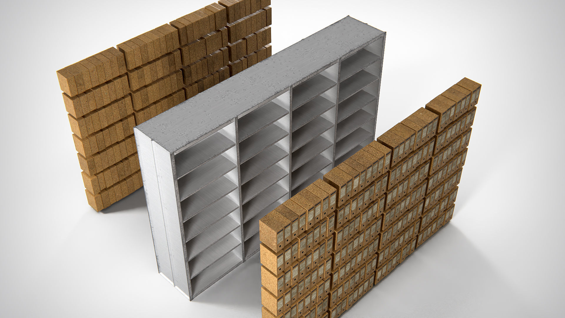 Archive Shelving PBR Low-poly 3D model_6