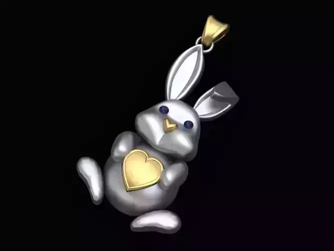 Rabbit Pendant 3D Print Model