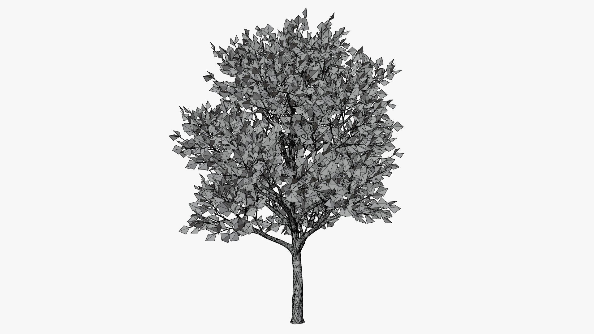 Stylized Cartoon Maple Tree with Yellow Leaves Low-poly 3D model_8