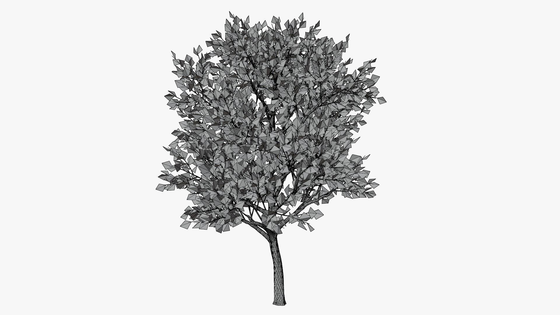 Stylized Cartoon Maple Tree with Yellow Leaves Low-poly 3D model_9