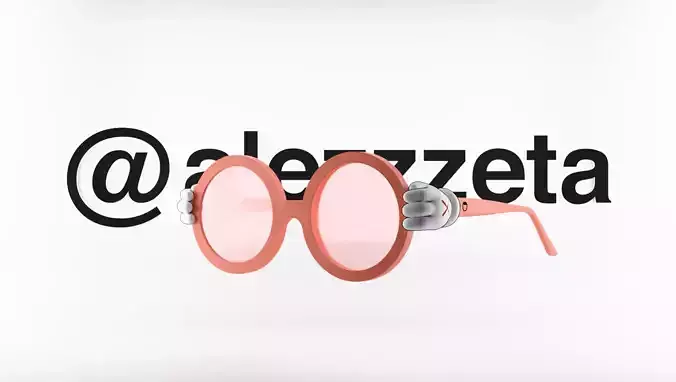 Kaws Glasses Textured Low-poly 3D model