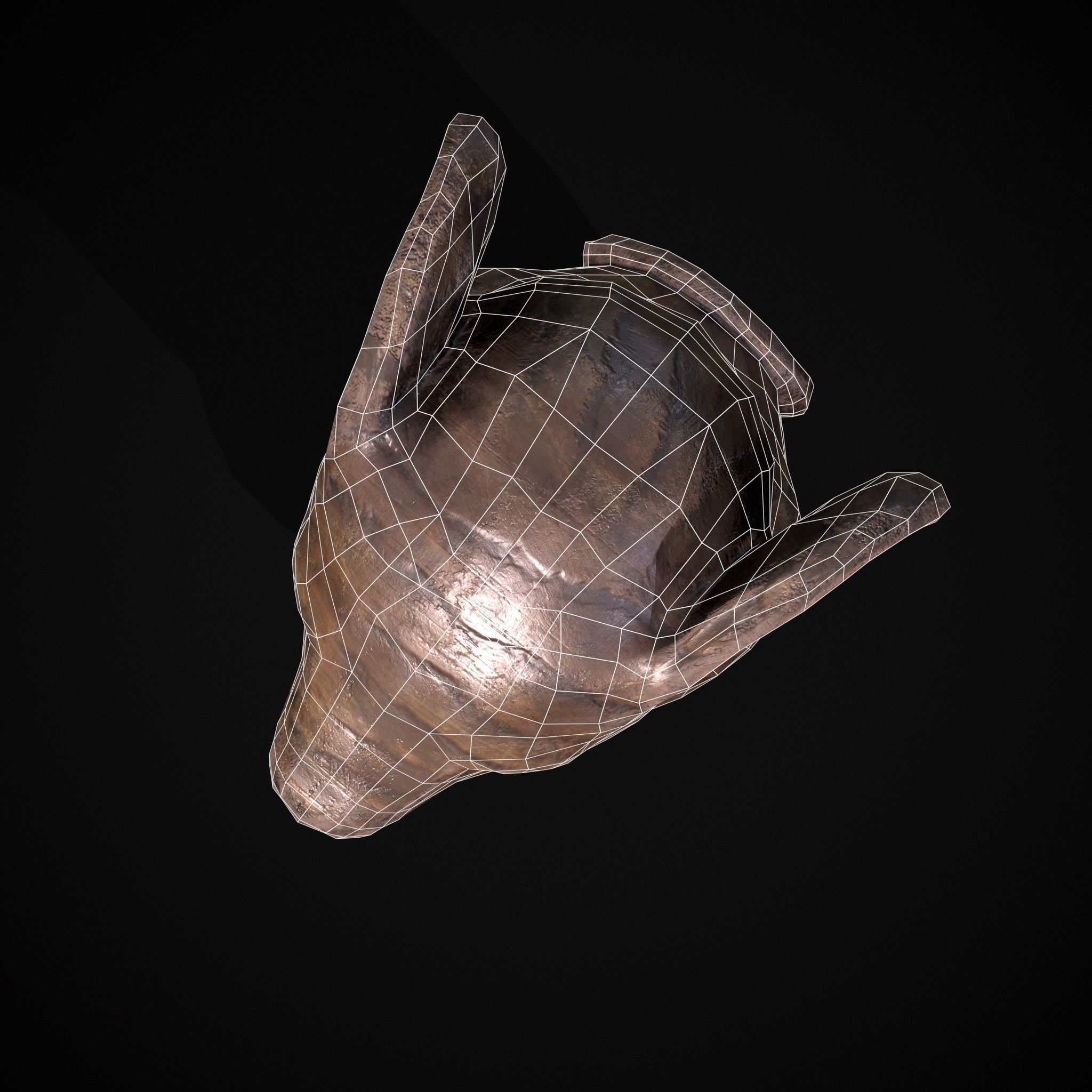 Wooden Praying Mouse Toy Low-poly 3D model_17