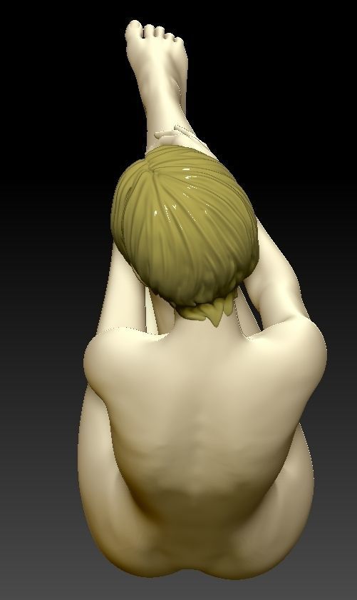 Young Bathing girl 3D print model_2