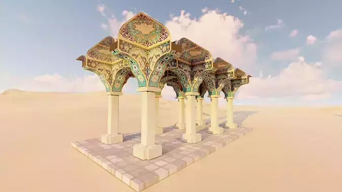 Mosque arches  Free low-poly 3D model