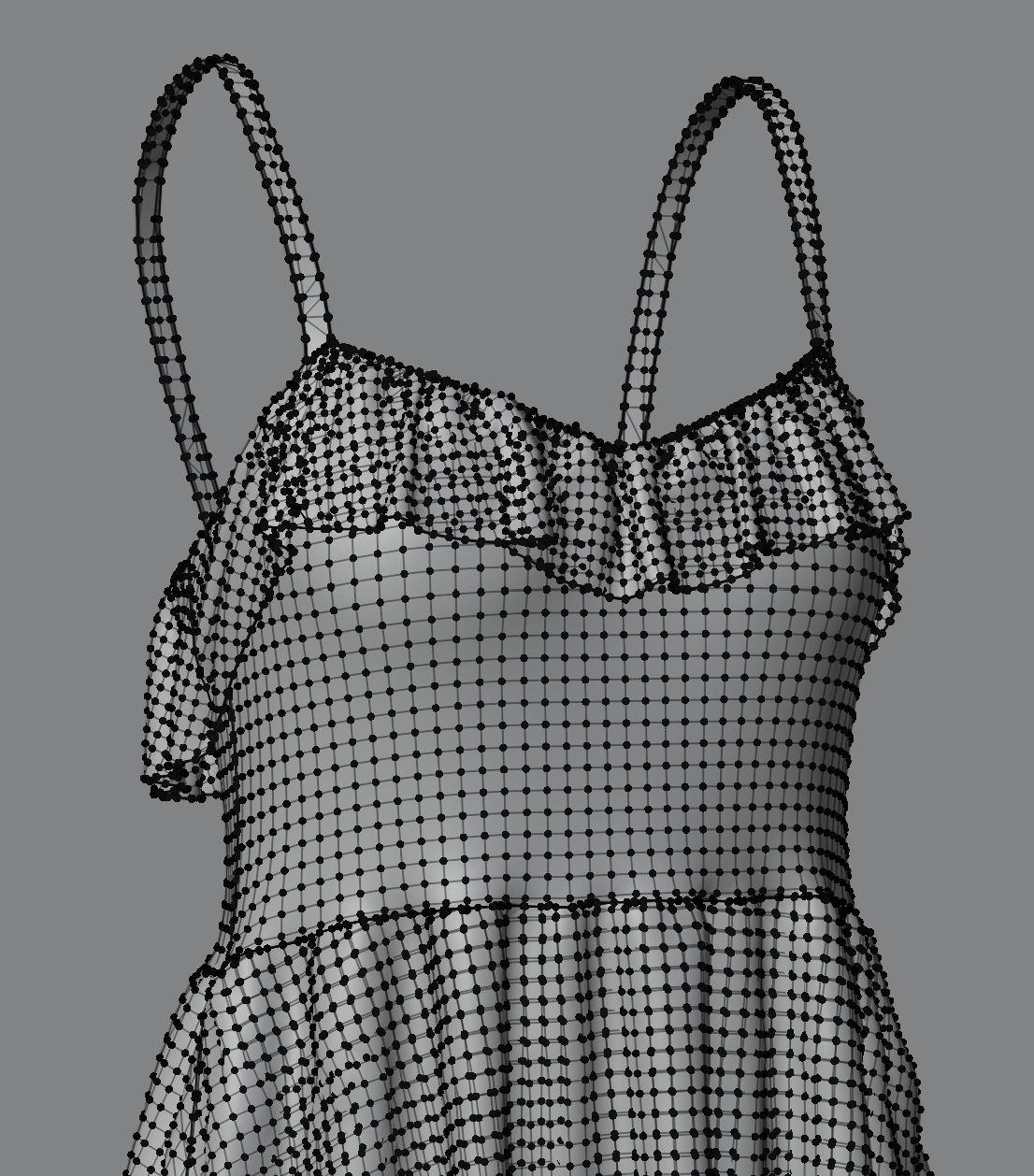 HANGED RUFFLE DRESS  3D model_4