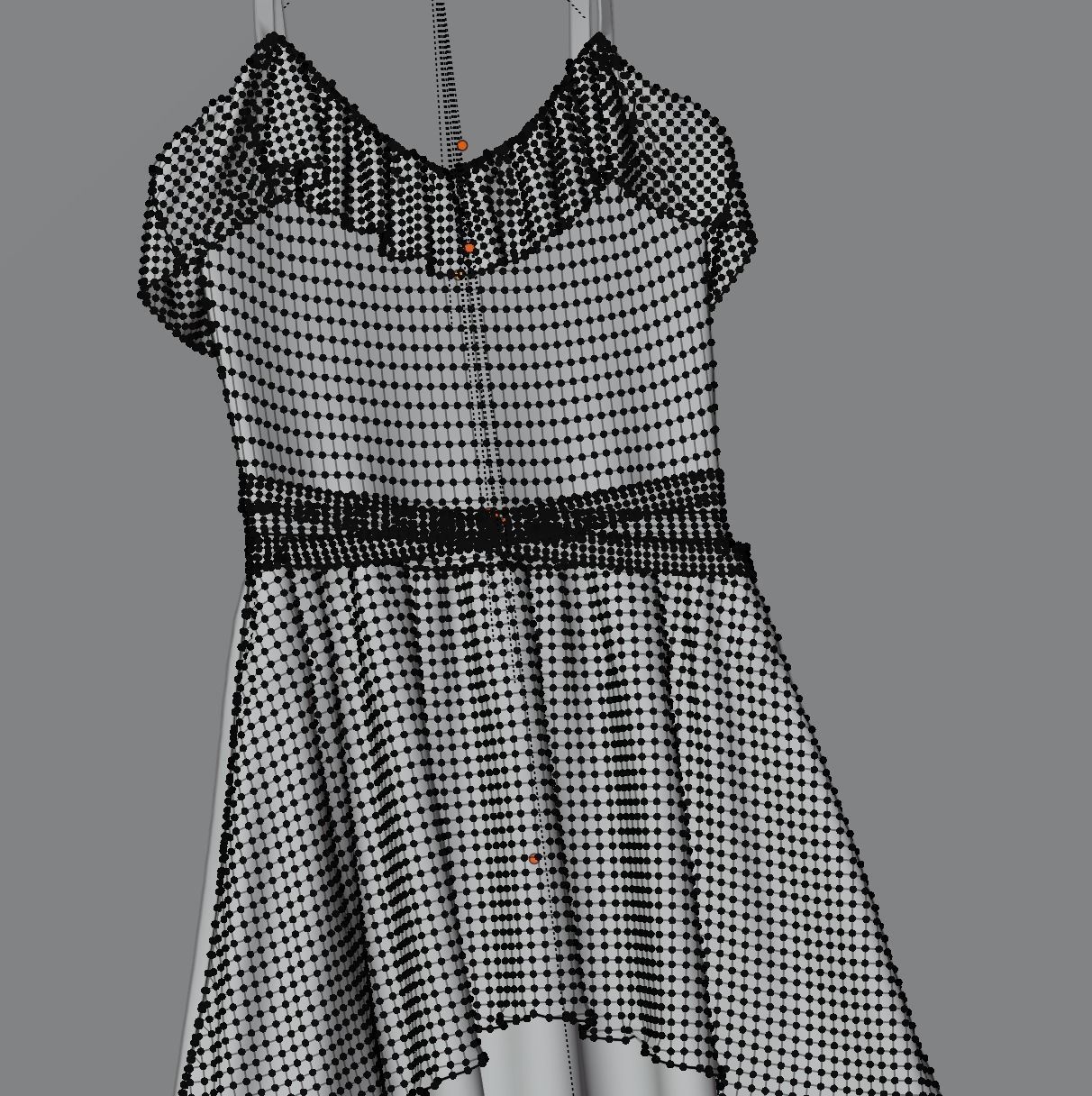 HANGED RUFFLE DRESS  3D model_3