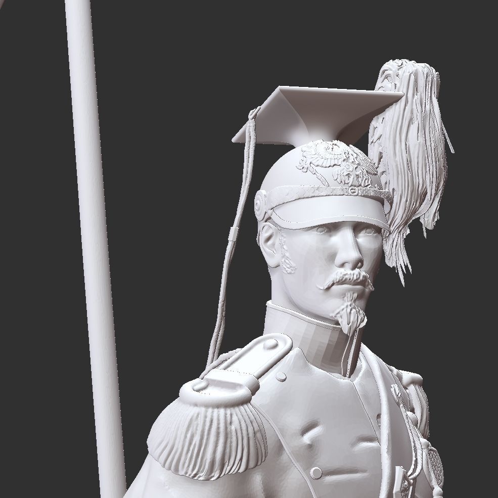 Ulhan on horseback - Polish lancer - Napoleonic wars 3D print model_3
