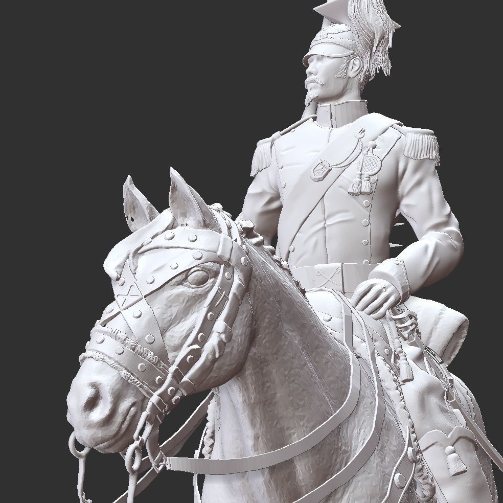 Ulhan on horseback - Polish lancer - Napoleonic wars 3D print model_5