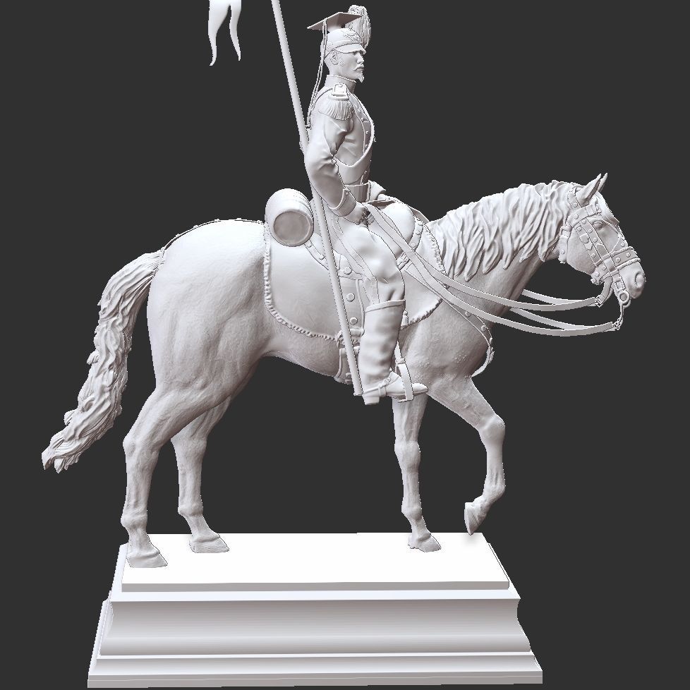 Ulhan on horseback - Polish lancer - Napoleonic wars 3D print model_1