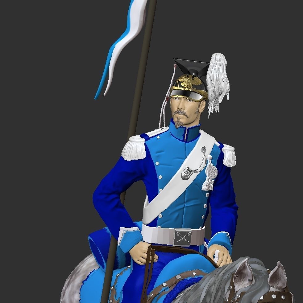 Ulhan on horseback - Polish lancer - Napoleonic wars 3D print model_9